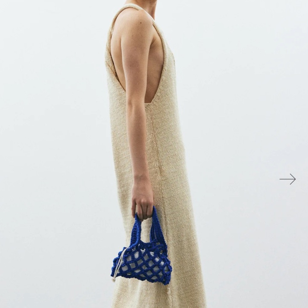 Source Unknown Cobalt Blue Micro Crochet Bag